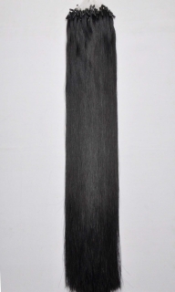 VLASY k prodloužení EASY RING č.01 Černá, 50 cm